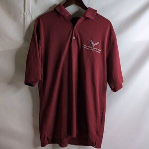 Corvette National Museum Cutter & Buck Men's Maroon Short Sleeve Polo, Large